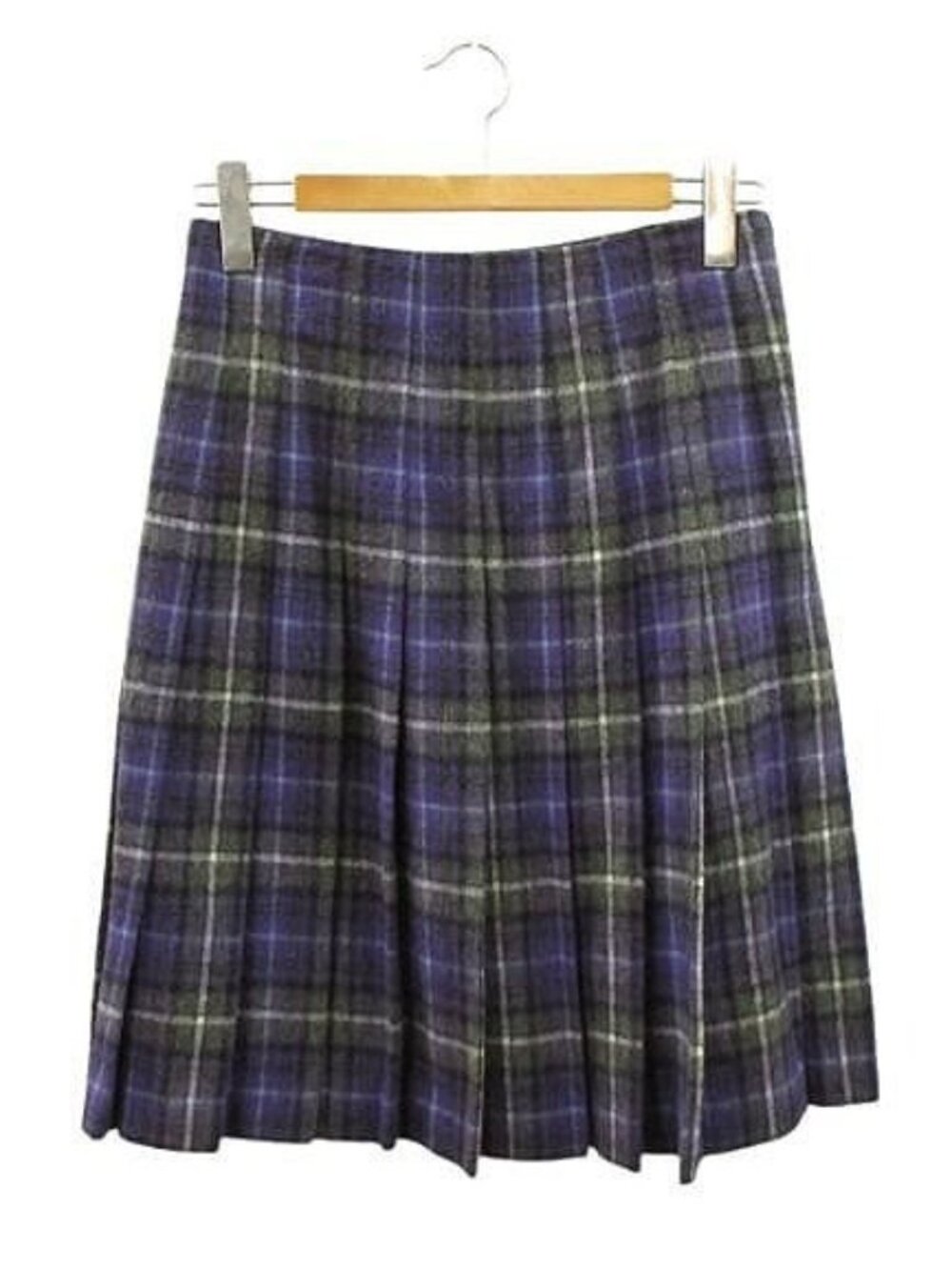 Prada Puri Skirt Plaid Pattern 42 Purple Flare